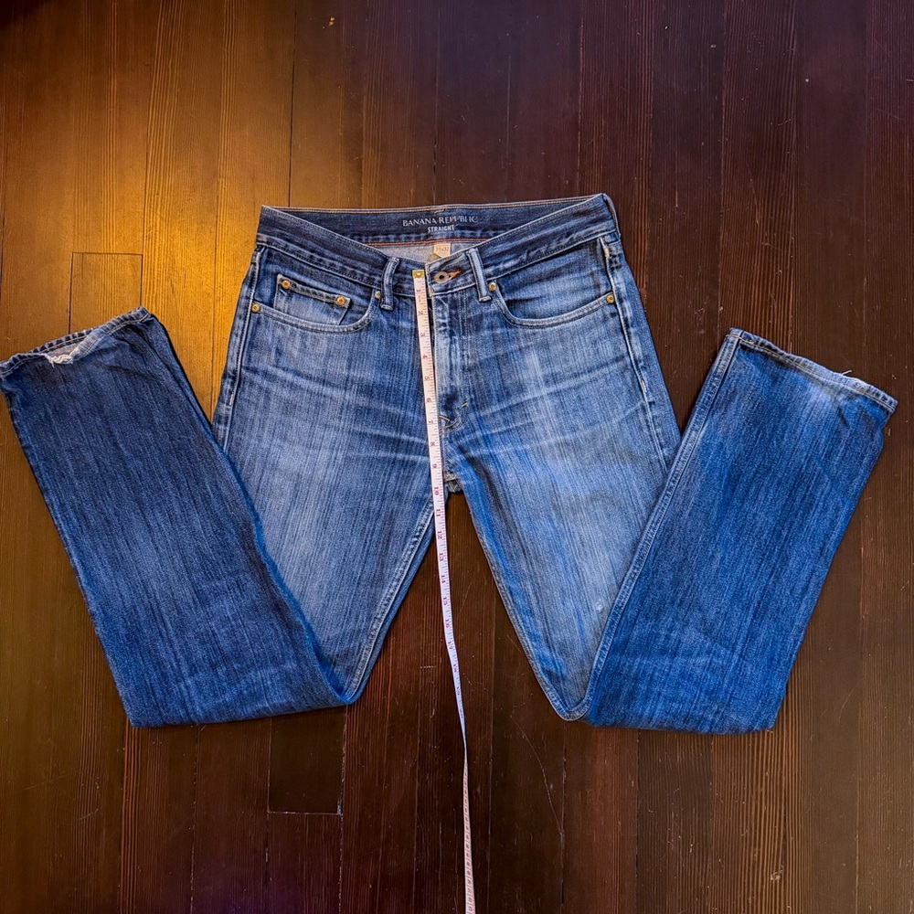 Banana Republic Men's Dark Blue 31x32 Straight Leg Jeans